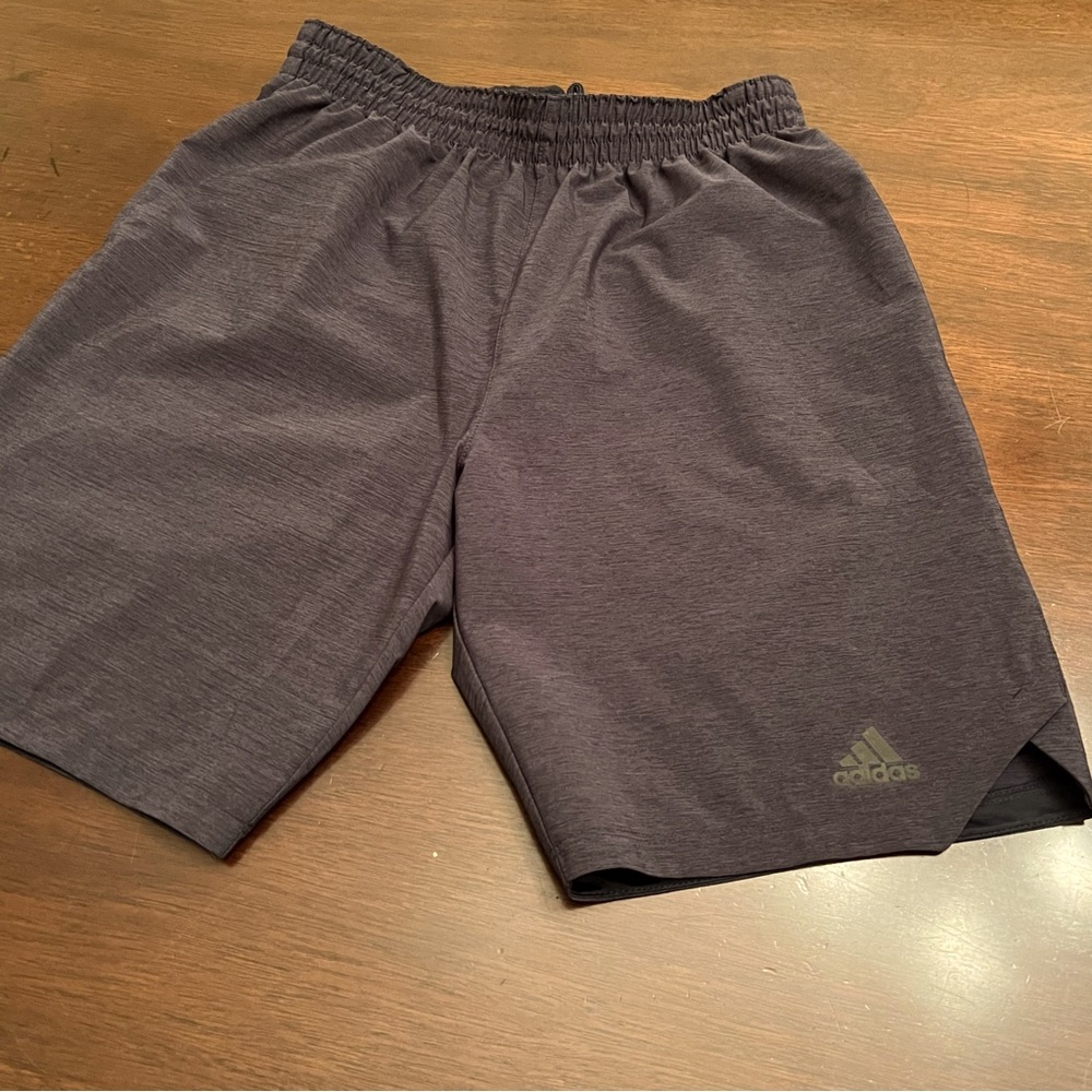 Adidas Heather Gray/Black Climalite Athletic Shorts